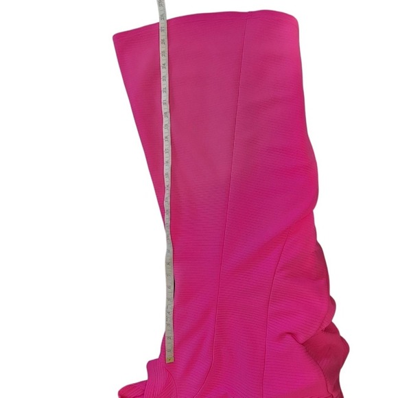 Hutch Pink Textured Fit & Flare Short Sleeve V-Neck Dress - Size M - Picture 5 of 8